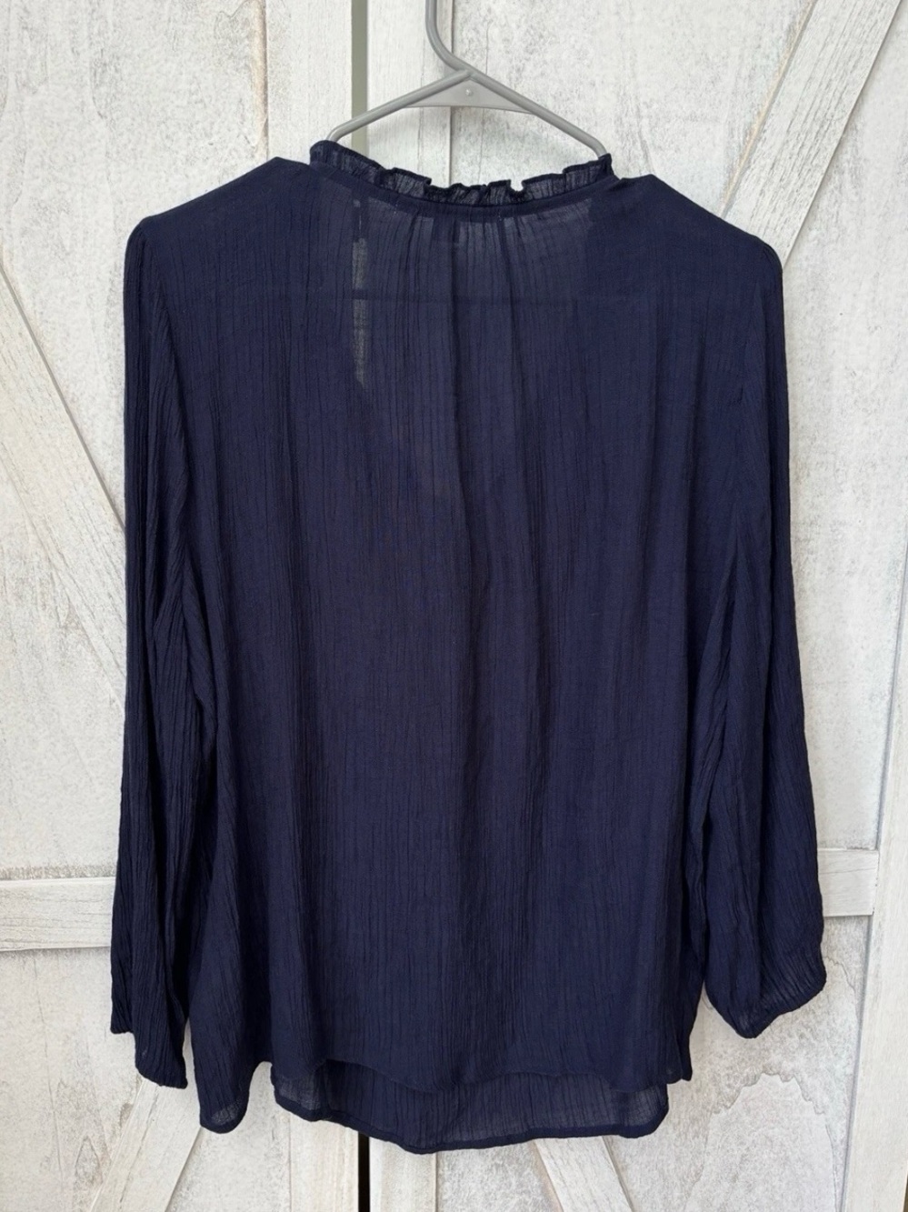 Zac & Rachel Gauzy Tunic Top Women’s XL Navy Blue Lightweight Coastal - Picture 2 of 7